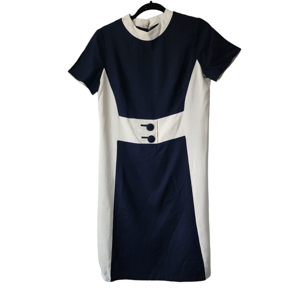 Vintage Henry Lee Navy and White Mod Dress